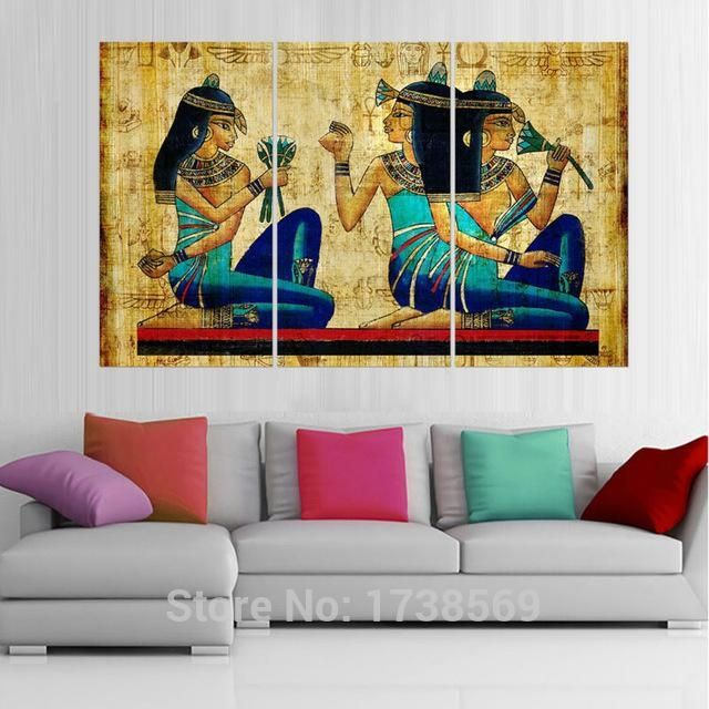 Modern Home Decor Wall Art Picture For Living Room Egyptian Pertaining To Egyptian Canvas Wall Art (View 3 of 20)