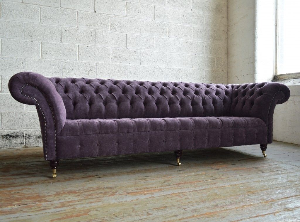 Naples Velvet Belmont Chesterfield Sofa | Abode Sofas Intended For Velvet Purple Sofas (View 8 of 10)
