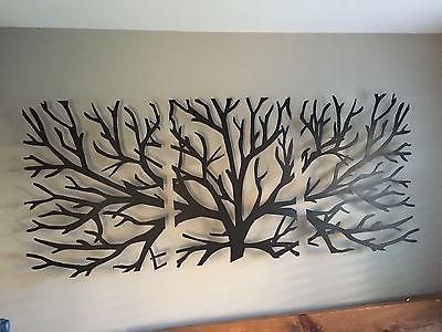 New Sculpture Wall Art 3D Metal Decor Modern Black Wooden Stained Intended For Abstract Leaf Metal Wall Art (View 6 of 20)