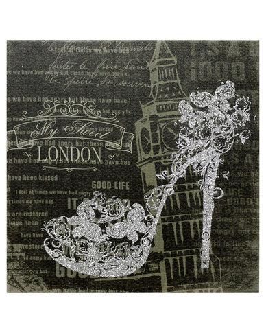 Novelonline Canvas Print Glitter Shoe London Wall Art Silver | Zando Pertaining To Canvas Wall Art Of London (View 20 of 20)