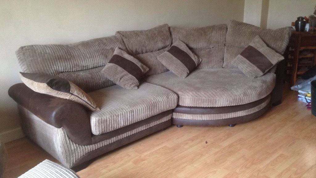 Open To Offers Corner Cuddle Sofa, Large Swivel Chair & Footstool Throughout Sofas With Swivel Chair (View 1 of 10)