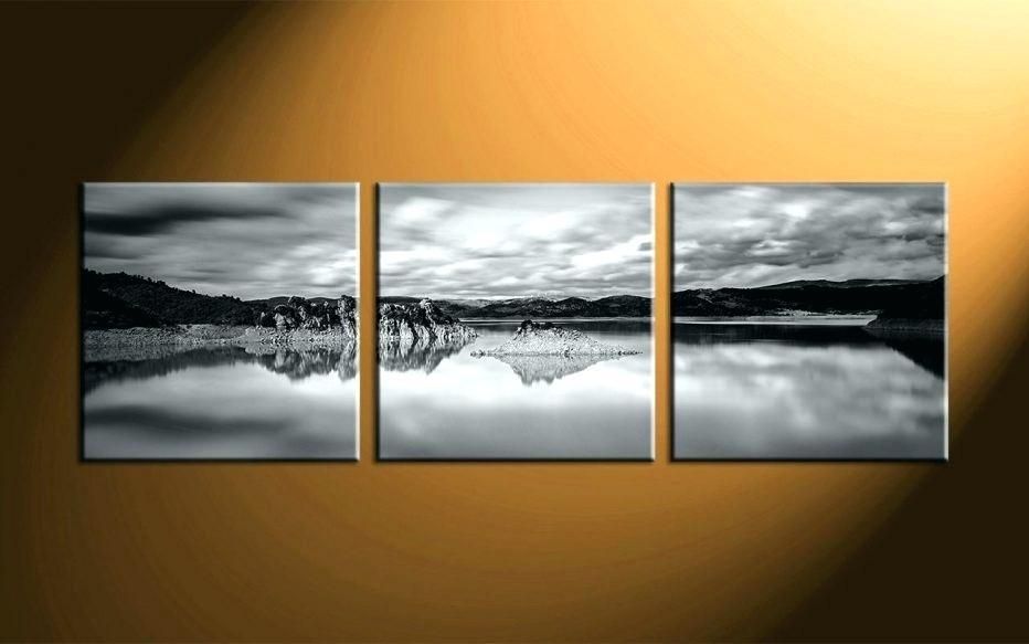 Panoramic Wall Decor Home Decor 3 Piece Canvas Art Prints For Landscape Canvas Wall Art (View 13 of 20)