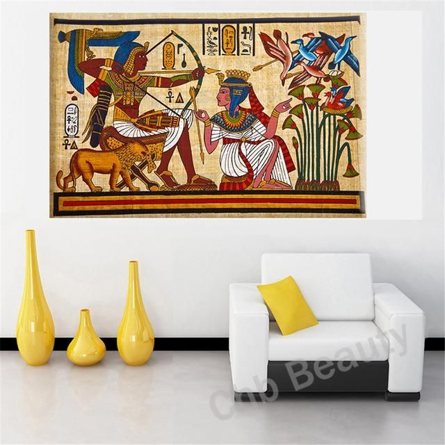Pharaoh Egyptian Decor Canvas Painting Wall Pictures For Living In Egyptian Canvas Wall Art (View 1 of 20)