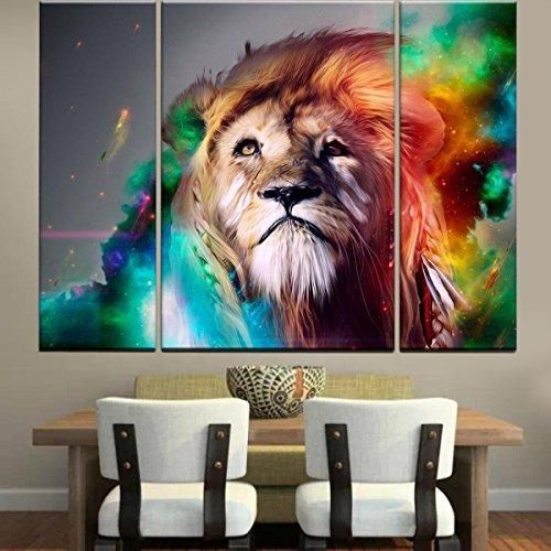 Rain Queen Modern Abstract Art Colorful Lion Oil Paintings On Pertaining To Abstract Lion Wall Art (View 11 of 20)