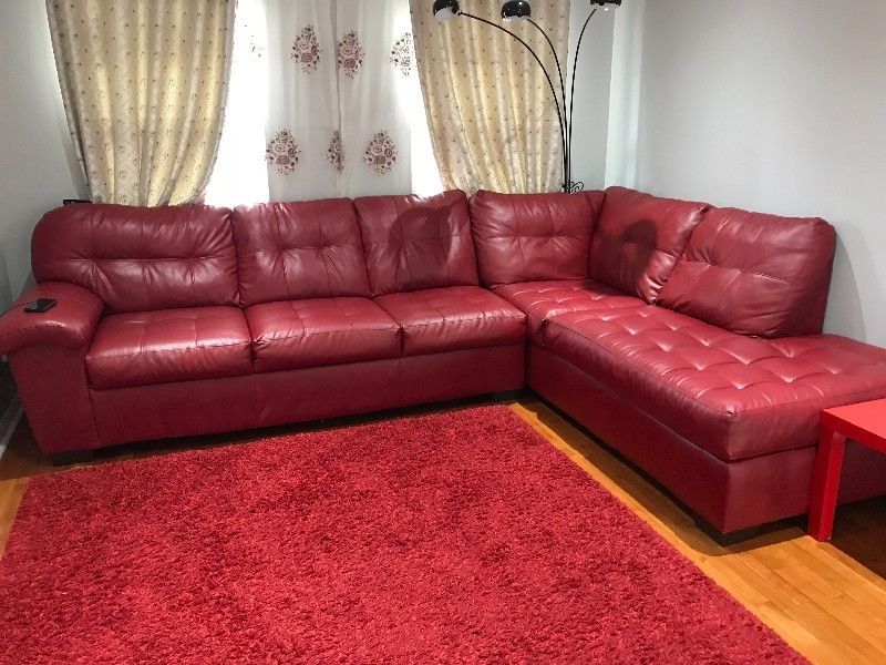 Red Leather Sectional Sofa $299 Obo | Couches & Futons | Mississauga Throughout Kijiji Mississauga Sectional Sofas (View 3 of 10)