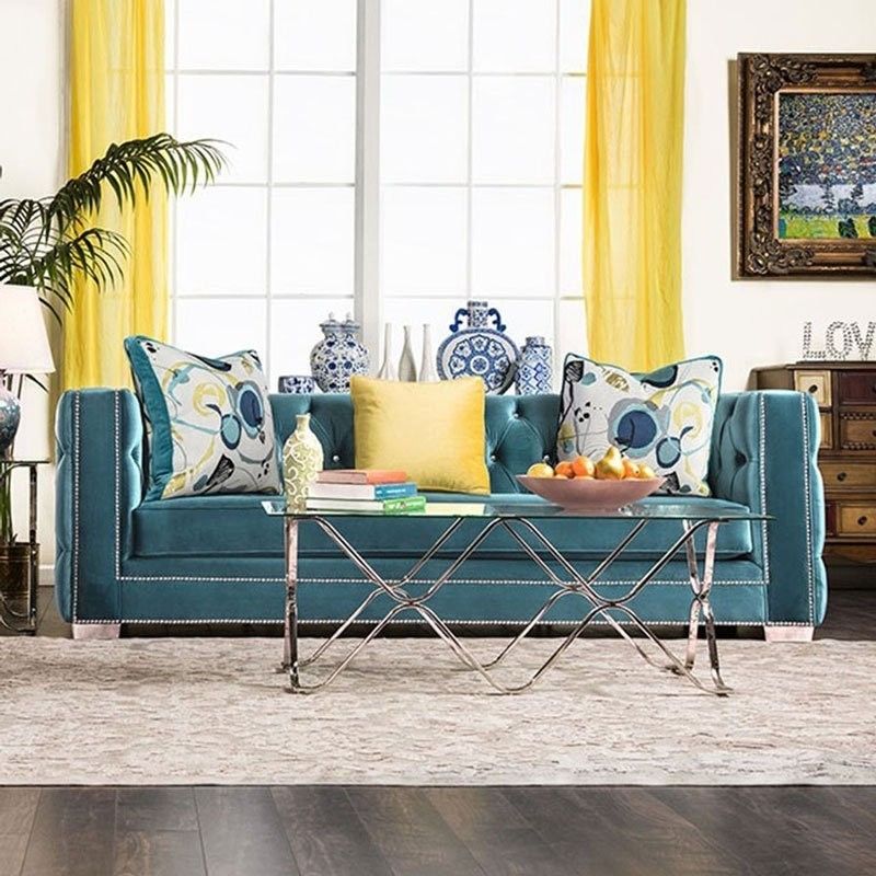 Salvatore Sofa (Turquoise) – Sofas – Living Room Furniture – Living Room For Turquoise Sofas (View 2 of 10)