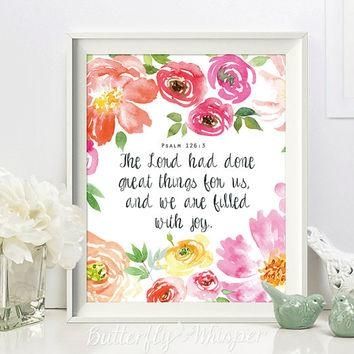 Scripture Wall Art Print, Bible Verse From Butterflywhisper On In Religious Canvas Wall Art (View 19 of 20)