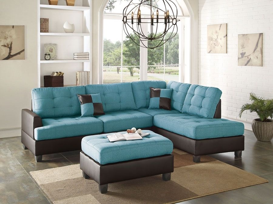 Sectional Sofa: Discounted Sectional Sofas Closeout Sectional In Aqua Sofas (View 10 of 10)