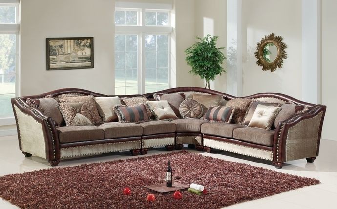 Sectional Sofa With Nailhead Trim For 4 Pc Valentina Ii Designs 6 Pertaining To Sectional Sofas With Nailhead Trim (View 5 of 10)
