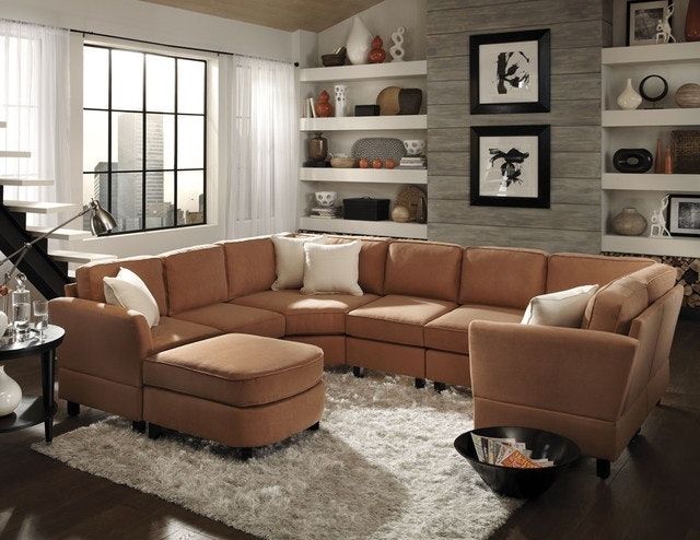 Small Scale Sectional Sofa Triangle Brown Contemporary Iron Pillow Regarding High Point Nc Sectional Sofas (View 3 of 10)