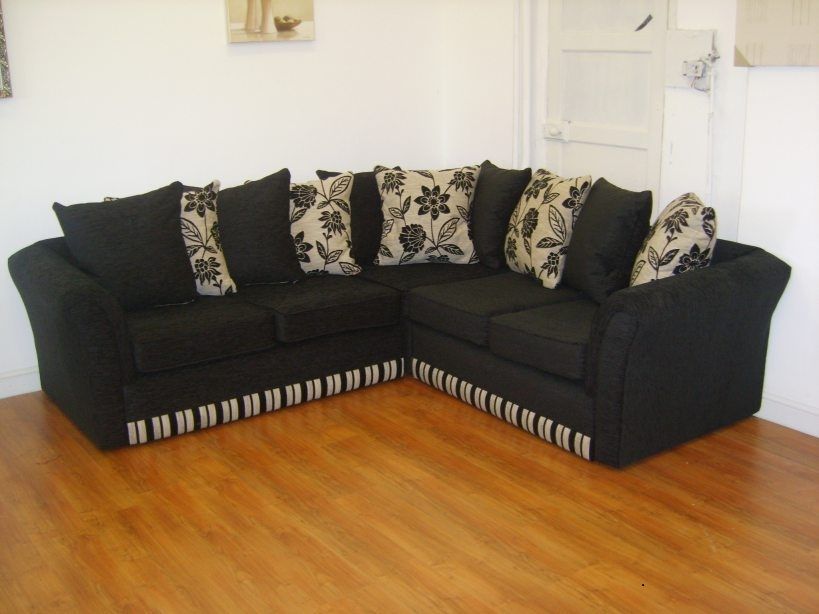 Sofa. Extraordinary Cheap Black Sofa: Modern Corner Sofa Cheap Black Throughout Cheap Black Sofas (Photo 4 of 10)
