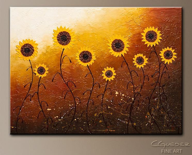 Sunflower Meadow – Abstract Art – Large Original Abstract Painting Pertaining To Modern Abstract Wall Art Painting (View 15 of 20)