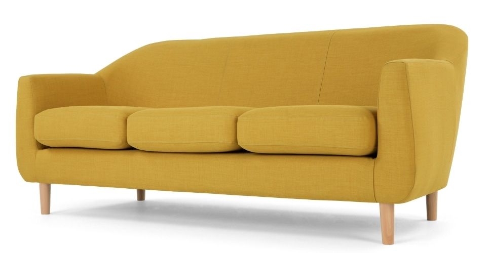 Tubby 3 Seater Sofa, Retro Yellow | Made For Retro Sofas (View 2 of 10)