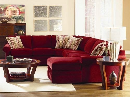 Velvet Red Sectional Sofa Chaise | Sectional Sofas | Pinterest | Red In Johnny Janosik Sectional Sofas (View 4 of 10)