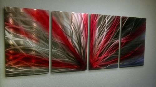 Wall Art Decor Ideas: Sample Metal Wall Art Red Artfire Multi In Abstract Metal Wall Art Panels (View 17 of 20)