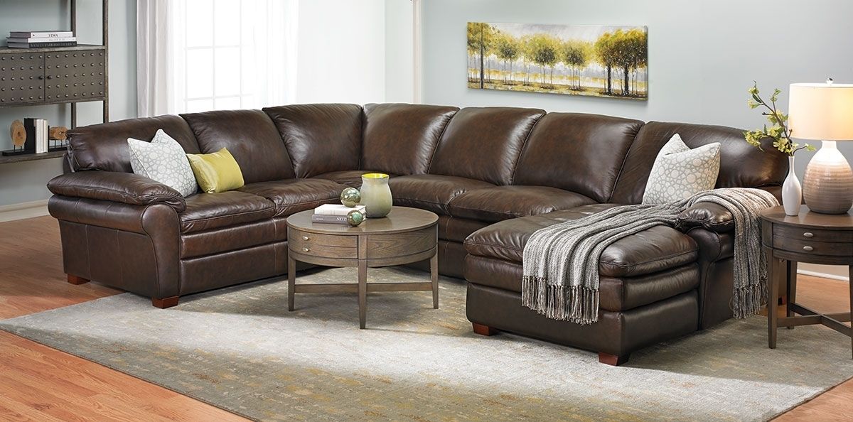 Winfield Leather Sectional Sofa | Haynes Furniture, Virginia's In Leather Sectional Sofas (View 1 of 10)