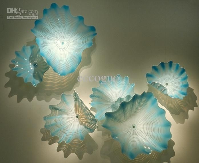 100% Hand Blown Glass Ce/ul Certificate Chihuly Borosilicate Glass Inside Glass Plate Wall Art (Photo 8 of 10)