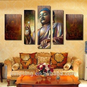 5 Panel Modern Printed Abstracbuddha Painting Picture Cuadros In Modern Painting Canvas Wall Art (View 9 of 10)