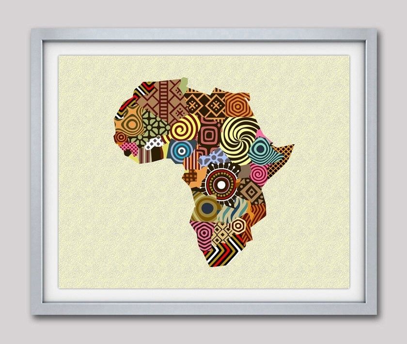 African Map Art, African Wall Art, African Wall Decor, African Shop Pertaining To African Wall Art (View 10 of 10)