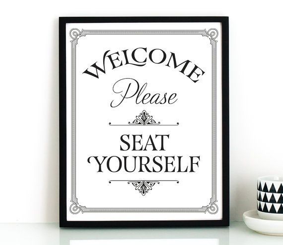 Bathroom Wall Art, Printable Art, Please Seat Yourself Sign Pertaining To Bathroom Wall Art (View 8 of 10)