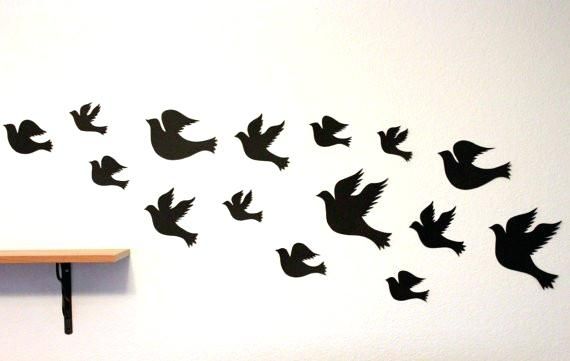Bird Wall Decor Luxury Bird Wall Decal Black Wall Art Paper Birds In Bird Wall Art (Photo 6 of 10)