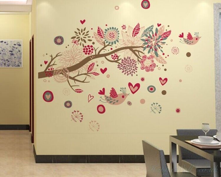Bohemia Style Tree And Birds Wall Art Stickers With Regard To Wall Art Stickers (Photo 1 of 10)