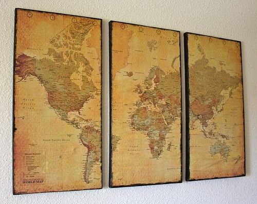 Canvas Map Wall Art – Just Two Crafty Sistersjust Two Crafty Sisters With Regard To Maps Wall Art (View 9 of 10)