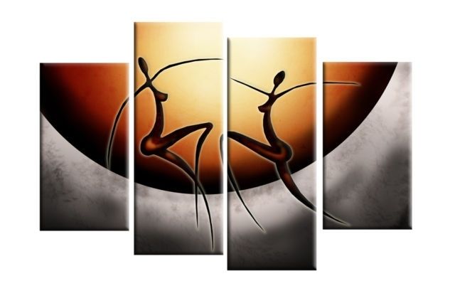 Dancing African Ladies Abstract Canvas Split Panel Wall Art 40 101Cm Pertaining To African Wall Art (View 6 of 10)