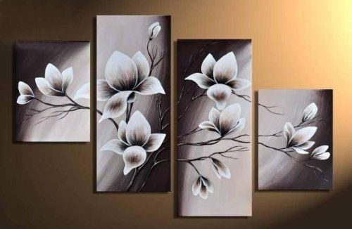 Elegant Blooming Flowers  Floral Oil Painting Wall Art Modern Canvas With Wall Canvas Art (View 4 of 10)