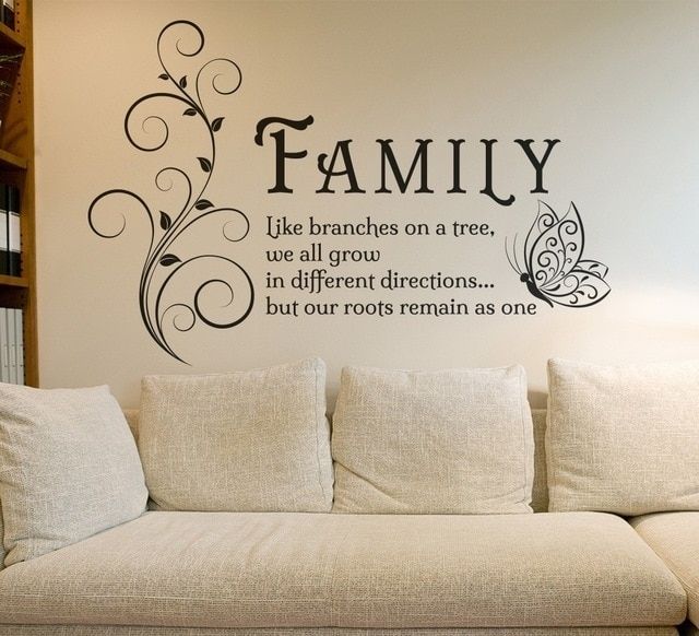 Family Like Branches Quotes Butterfly Vinyl Wall Art Sticker Flower In Vinyl Wall Art (View 4 of 10)