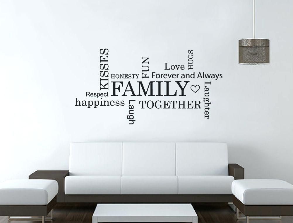Family Word Wall Art Family Word Art For Walls Sticker Family Word Regarding Word Art For Walls (View 6 of 10)