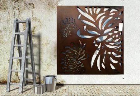 Flying Flora Outdoor Steel Wall Art Large Outdoor Art Steel Outdoor With Regard To Large Outdoor Metal Wall Art (View 5 of 10)