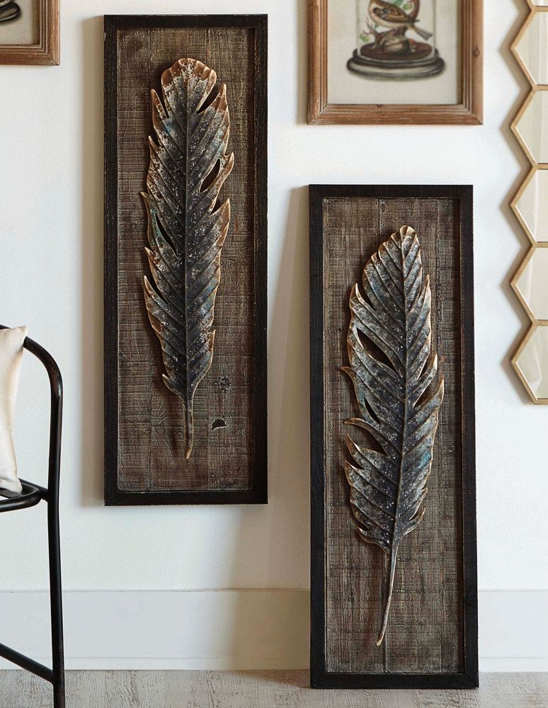Framed Feather Wall Art (Set Of 2) Intended For Feather Wall Art (Photo 6 of 10)