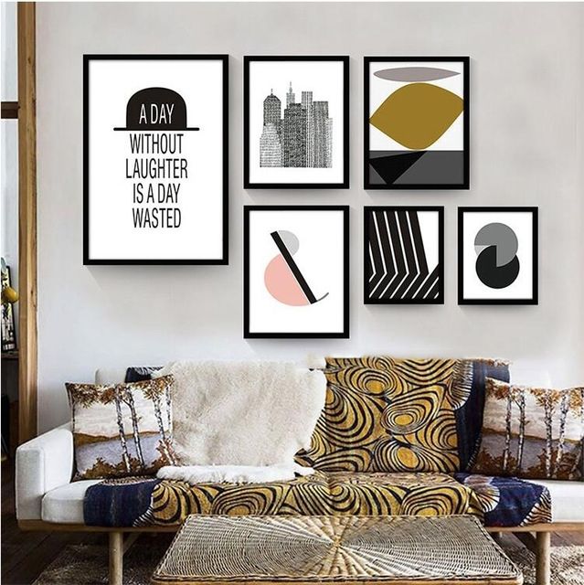 Framed With Glass Simple Nordic Abstract Design Cool Wall Art Set Hd With Cool Wall Art (Photo 1 of 10)