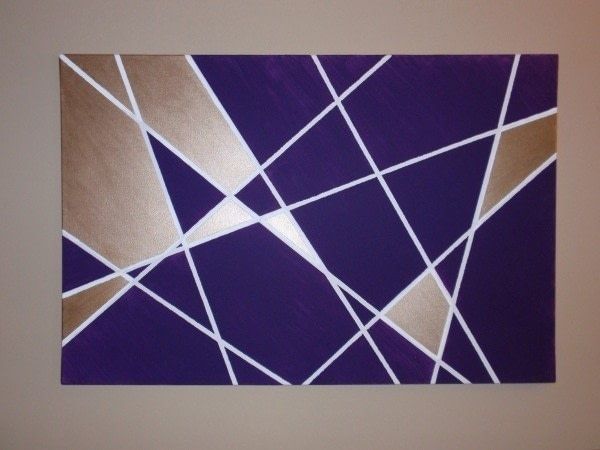 Geometric Wall Art Diy · How To Paint A Stencilled Painting · Art On Inside Geometric Wall Art (View 3 of 10)