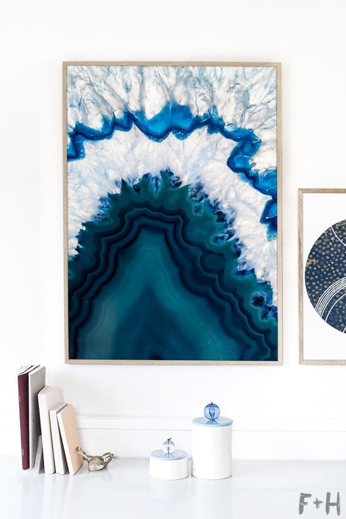 Gorgeous Free Blue Agate Wall Art Print | Fox + Hazel With Agate Wall Art (Photo 7 of 10)