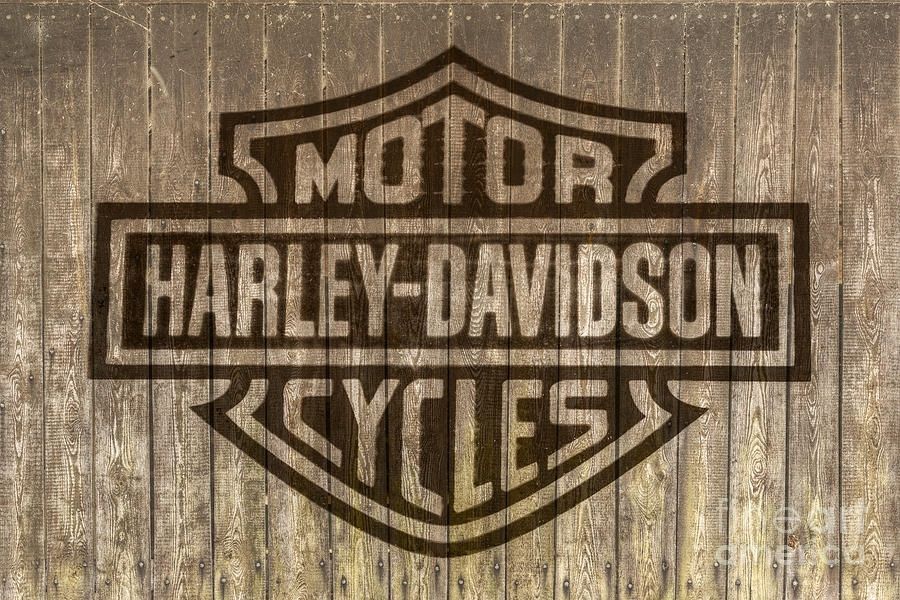 Harley Davidson Logo On Wood Digital Artrandy Steele Regarding Harley Davidson Wall Art (Photo 1 of 10)