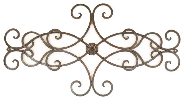 Hearts Scroll Iron Door Topper – Rustic – Outdoor Wall Art – With Metal Scroll Wall Art (Photo 1 of 10)
