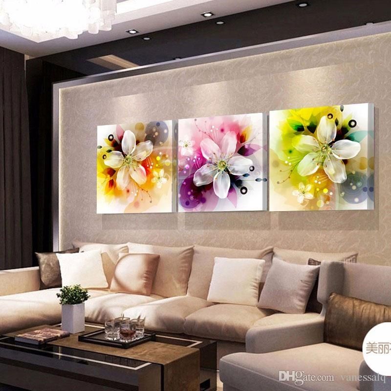 Home Decor Print Canvas Oil Painting Vintage Flower Wall Art Canvas Inside Flower Wall Art (View 7 of 10)
