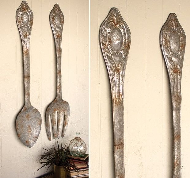Huge Metal Fork And Spoon Wall Art | Antique Farmhouse With Regard To Fork And Spoon Wall Art (View 2 of 10)