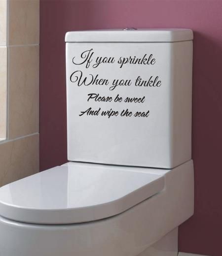 If You Sprinkle When You Tinkle Bathroom Wall Art Sticker Quote Pertaining To Bathroom Wall Art (Photo 1 of 10)
