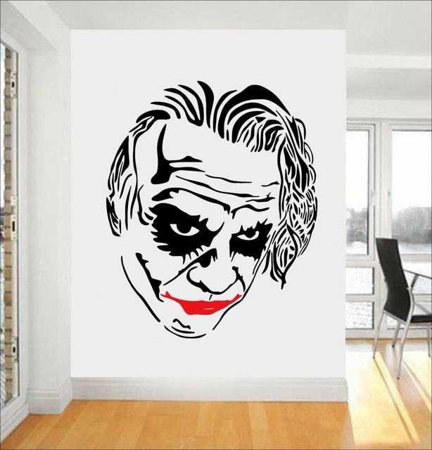 Joker Wall Decal Comics Superhero Stickers Wall Decoration Vinyl Art With Regard To Joker Wall Art (View 2 of 10)