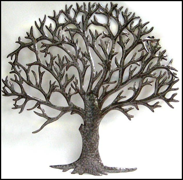Large Haitian Metal Art Wall Sculpture. Expertly Hand Cut From Within Metal Wall Art Trees (Photo 9 of 10)