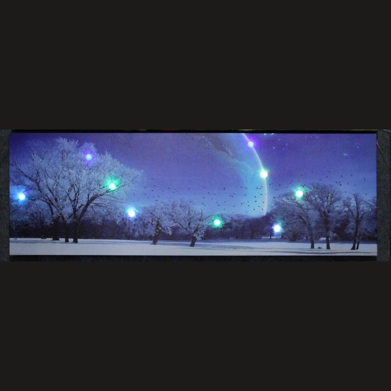 Led Canvas Snow Print Painting With Led Lights Home Decor Wall Art Inside Led Wall Art (View 2 of 10)