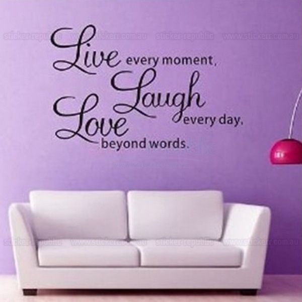 Live Laugh Love Words Wall Art Sticker In Word Wall Art (View 5 of 10)