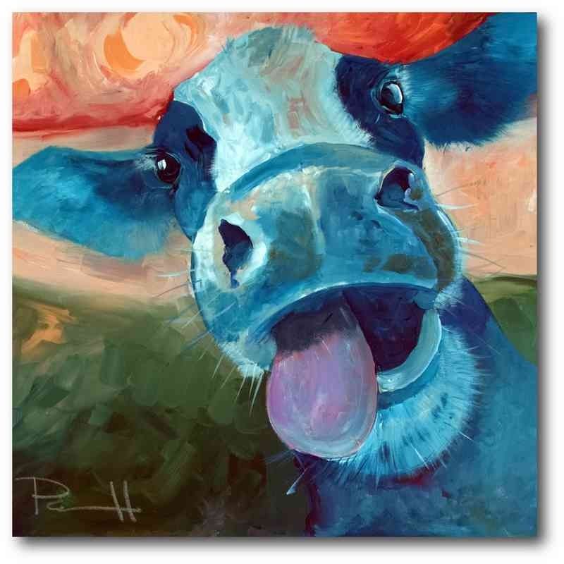 Lucy Cow 16" X 16" Canvas Wall Art – Wall Art – Home With Regard To Cow Canvas Wall Art (View 8 of 10)