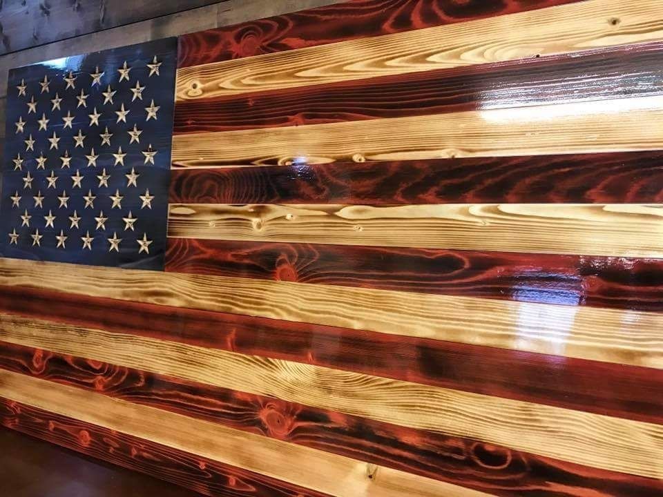 Merica! | Art | Pinterest | Woods, Woodworking And Wood Projects Within Wooden American Flag Wall Art (Photo 1 of 10)