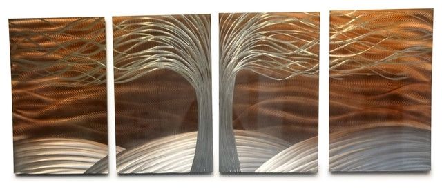 Metal Wall Art Decor Abstract Contemporary Modern Sculpture  Tree Of Inside Copper Wall Art (View 1 of 10)