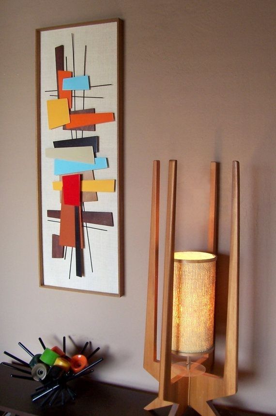 Mid Century Modern Abstract Wall Art Sculpture Painting Retro Eames With Regard To Mid Century Modern Wall Art (Photo 4 of 10)