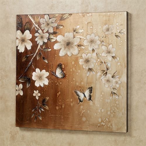 Midday Sun Butterfly Floral Canvas Wall Art For Floral Canvas Wall Art (Photo 5 of 10)